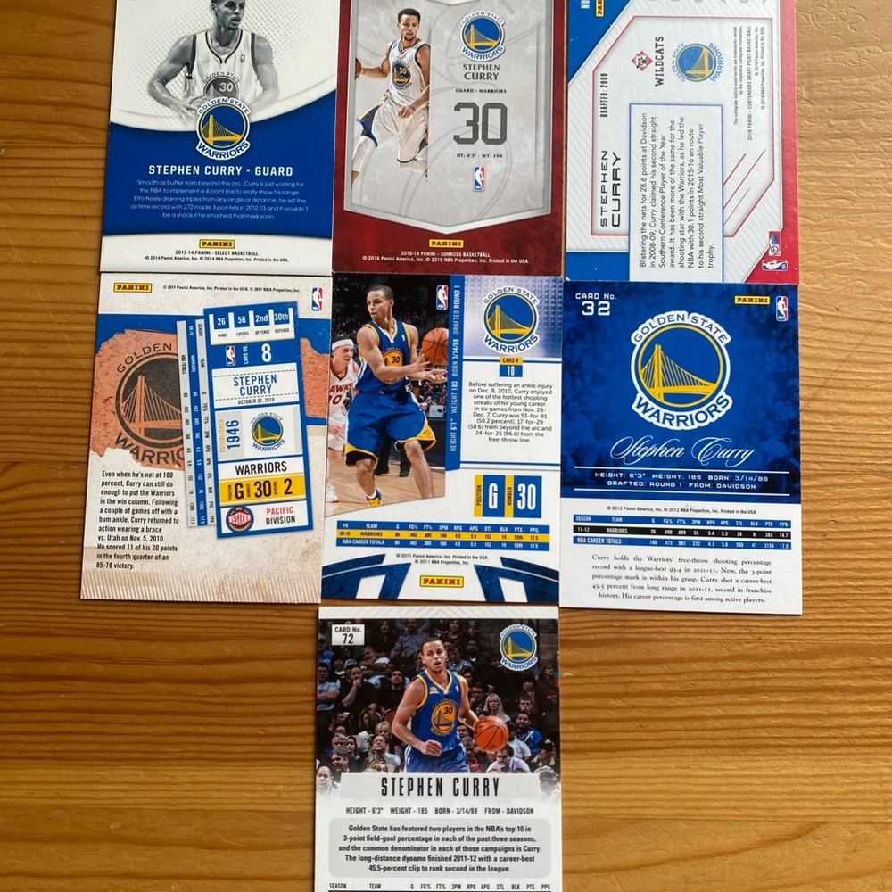 Stephen Curry Warriors Trading Card Collection - Blue and Gold - Picture 2 of 2